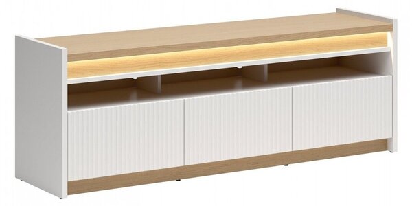 Comodă TV Etrsalo 102, Gri deschis, Stejar, PAL laminat, 56x154x40cm, 50 kg