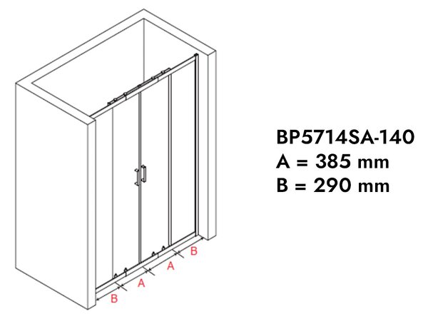 Usa De Dus Art 120-140cm, Latime Ajustabila, Sticla Securizata 6mm, Profil Aluminiu Cromat