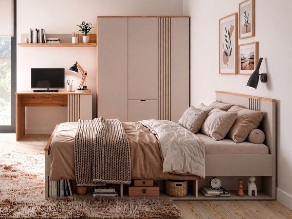 Set de mobilier Venvou 121, Stejar artizan, Cașmir, MDF, PAL laminat