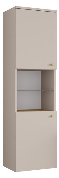 Cabinet de baie suspendat Salus, Stejar Cremona, Cașmir, PAL laminat, 133x35x34cm, 23 kg