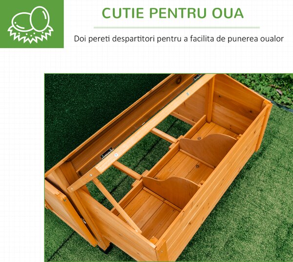 PawHut Cotet Cusca pentru Gaini Impermeabil de Gradina in Lemn 150x100x96.5 cm | Aosom Romania
