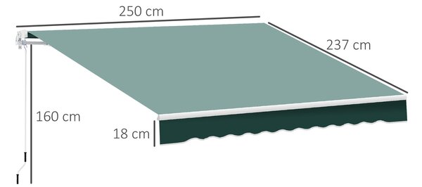 Perdea Rulou Manuală Verde, Protecție UV și Intimitate, 2.5x2m | Aosom Romania