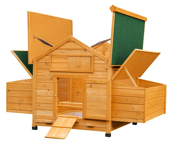 PawHut Cotet Cusca pentru Gaini Impermeabil de Gradina in Lemn 150x100x96.5 cm | Aosom Romania