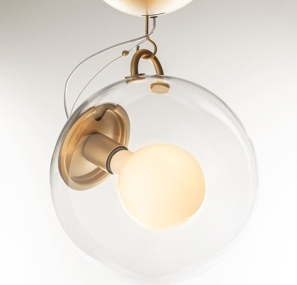 Artemide Miconos plafonieră din sticlă, alamă, reglabil, Auriu / Alamă, Camera de zi / sufragerie, Sticlă, Design