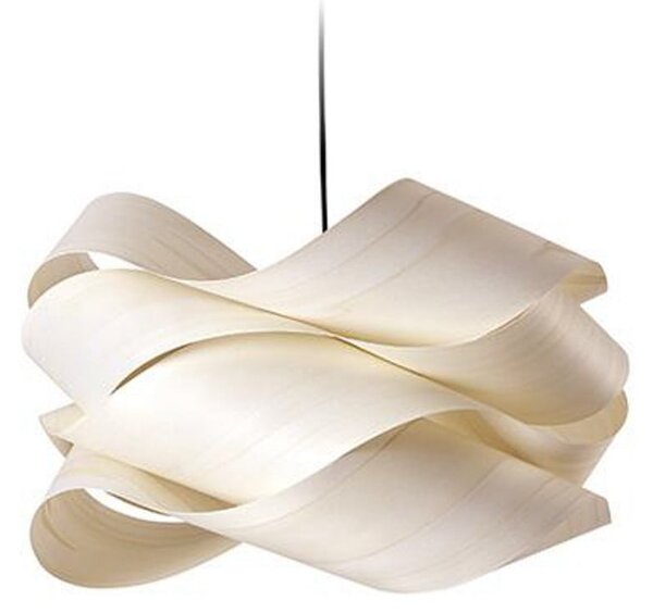 LZF LAMPS Lampă suspendată Link, Ø 46 cm, fildeș, reglabil, Lemn, Camera de zi / sufragerie, Lemn, Design