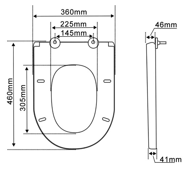 Aqualine Aqualine, scaun WC HYGIE, Soft Close, alb, PS104
