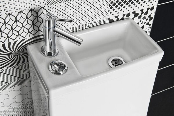 Aqualine Aqualine, WC combinat HYGIE cu chiuvetă, gunoi spate/inferior, alb, PB104W