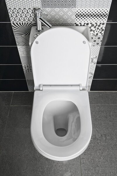 Aqualine Aqualine, WC combinat HYGIE cu chiuvetă, gunoi spate/inferior, alb, PB104W