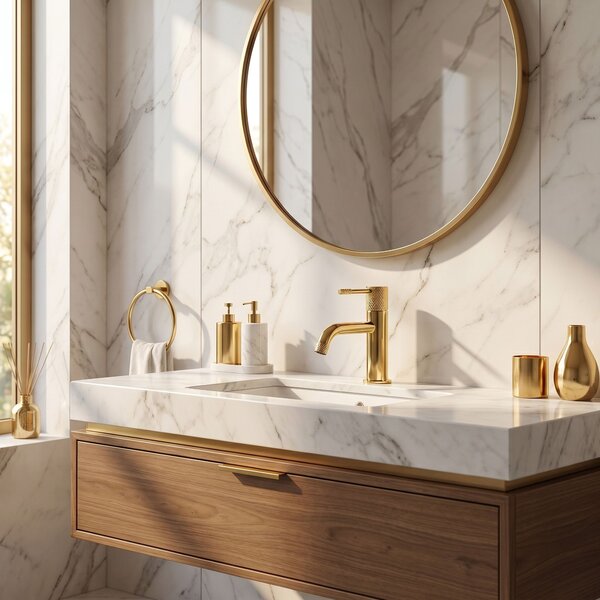 Baterie pentru lavoar Rea Venti Gold Low