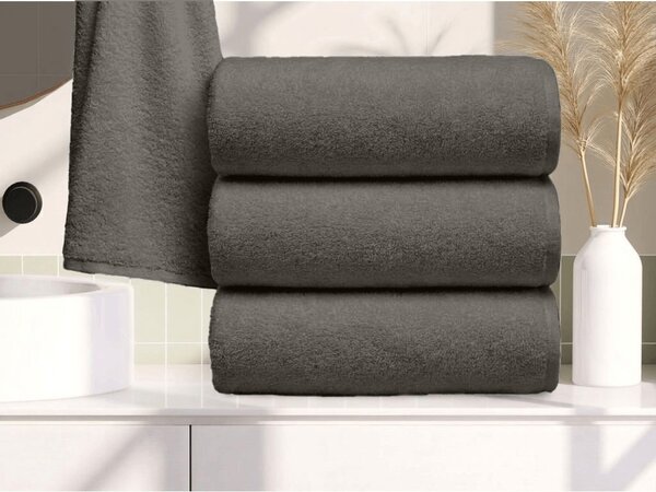 Prosop NORIELLE 70x140 cm gri inchis, 100% bumbac