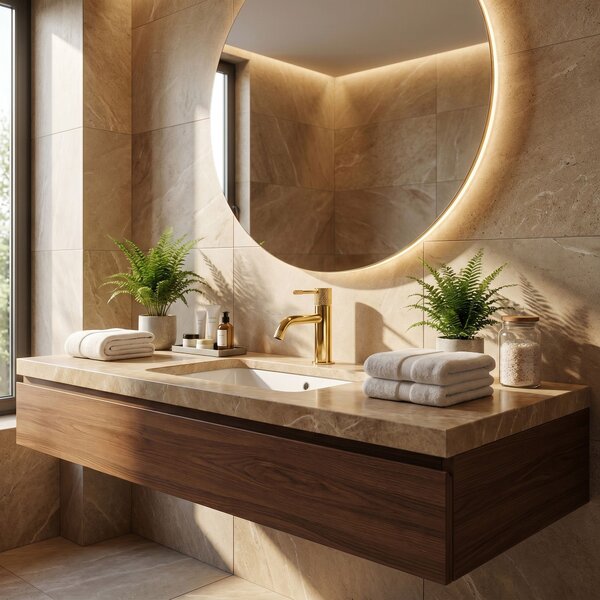 Baterie pentru lavoar Rea Venti Gold Low