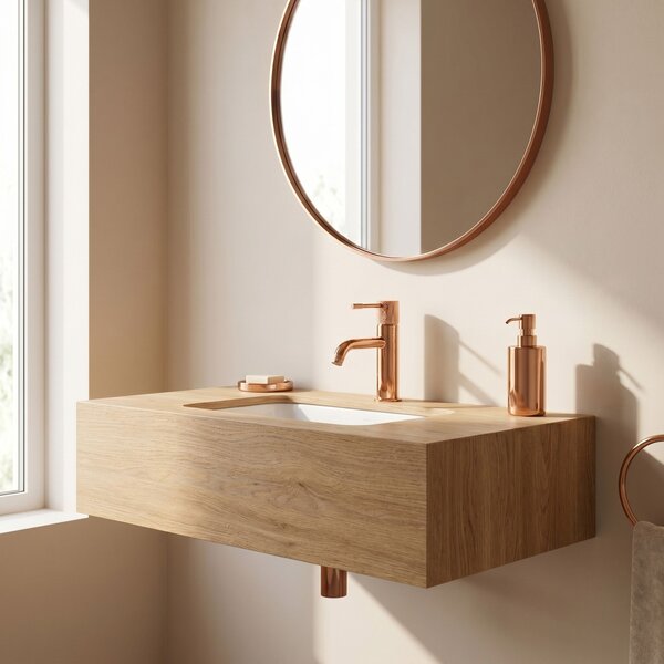 Baterie pentru lavoar Rea Venti Copper Low