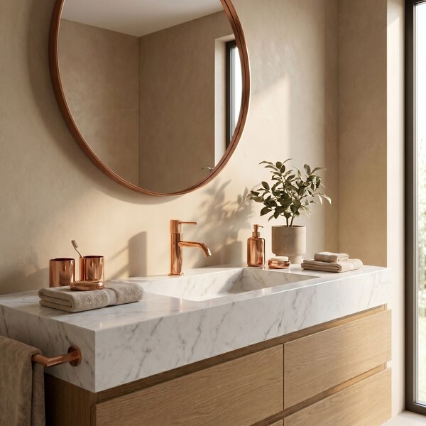Baterie pentru lavoar Rea Venti Copper Low