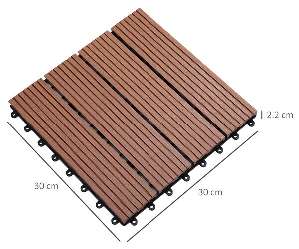 Outsunny set gresie de gradina, 30x30x2.2cm, maro | Aosom Romania