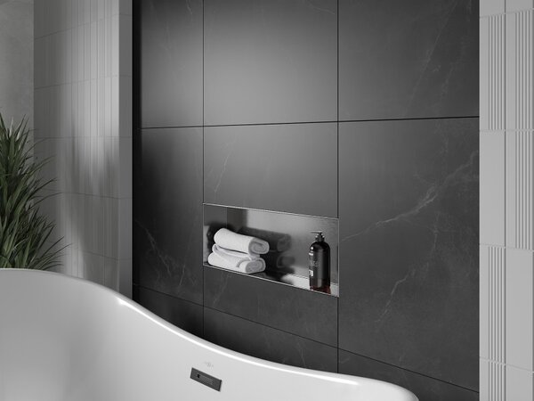 Mexen X-Wall-NR raft în nișă fără bordură 60 x 20 cm, gri armă periat - 19E1602010