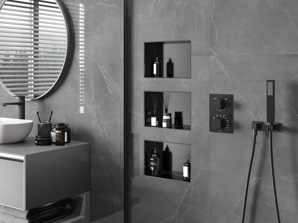 Mexen X-Wall-NR raft nișă fără ramă 30 x 20 cm, gri armat periat - 19E1302010
