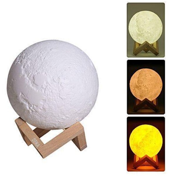 Lampa de veghe cu umidificator, Luna Moon 3D, 880 ml, 15cm