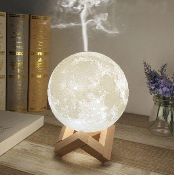 Lampa de veghe cu umidificator, Luna Moon 3D, 880 ml, 15cm