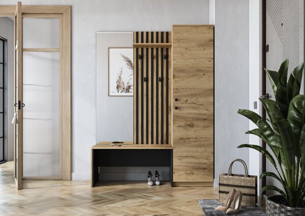 Set vestibul Zammer (stejar + negru). 1156449
