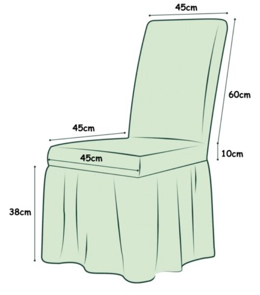 Set 6 huse de scaun, cu volane, Gri deschis