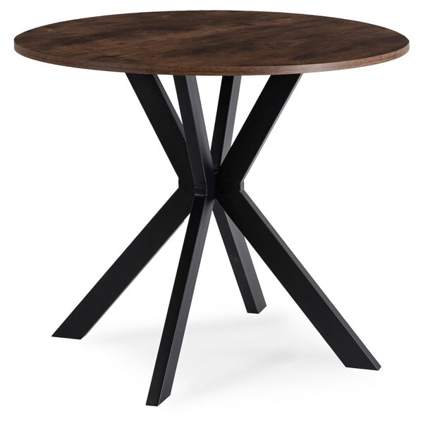 Masă de sufragerie (pentru 4 persoane) Loren 80 (stejar rustic + negru). Promo -19%. 1156929