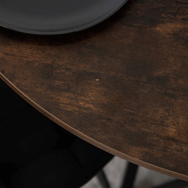 Masă de sufragerie (pentru 4 persoane) Loren 80 (stejar rustic + negru). Promo -19%. 1156929