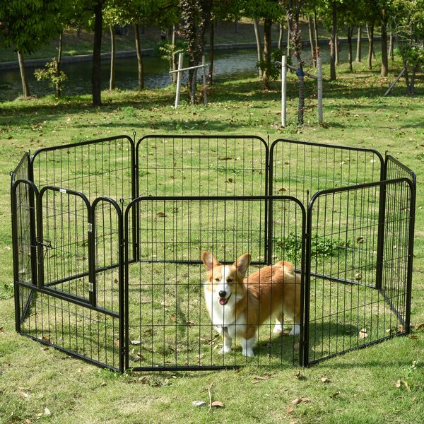 Tarc Modular PawHut pentru Animale, Ușor de Asamblat, Metal, 79x79 cm, Negru | Aosom Romania