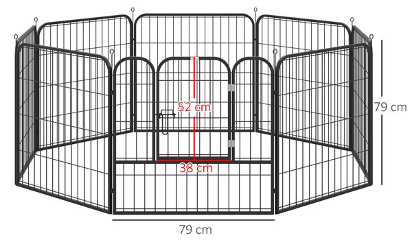 Tarc Modular PawHut pentru Animale, Ușor de Asamblat, Metal, 79x79 cm, Negru | Aosom Romania