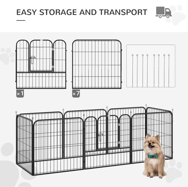 Tarc Modular PawHut pentru Animale, Ușor de Asamblat, Metal, 79x79 cm, Negru | Aosom Romania