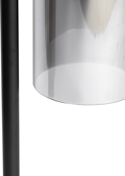 Lampa de masa moderna neagra cu sticla fumurie - Stavelot