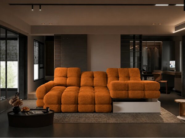 Coltar extensibil confortabil TOLLO MINI, sezlong dreapta, stofa catif