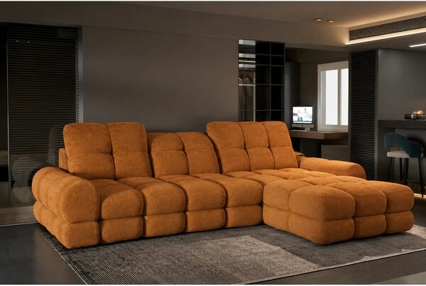 Coltar extensibil confortabil TOLLO MINI, sezlong dreapta, stofa catif