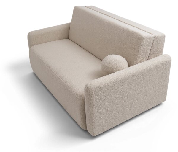 Canapea extensibilă Nido 3 locuri 140 cm cu ladă de depozitare - boucle bej deschis Quelle 03