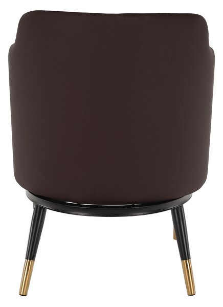 KONDELA Fotoliu design, model alb-negru/ piele ecologică maro, EMREN