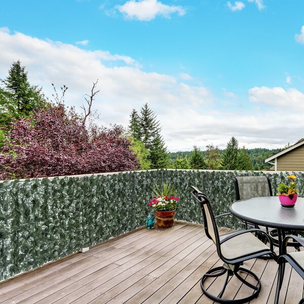Outsunny Gard Viu Artificial pentru Balcon și Grădină din PE Anti-UV, 240x100 cm, Verde Închis | Aosom Romania