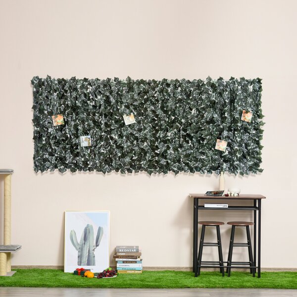 Outsunny Gard Viu Artificial pentru Balcon și Grădină din PE Anti-UV, 240x100 cm, Verde Închis | Aosom Romania