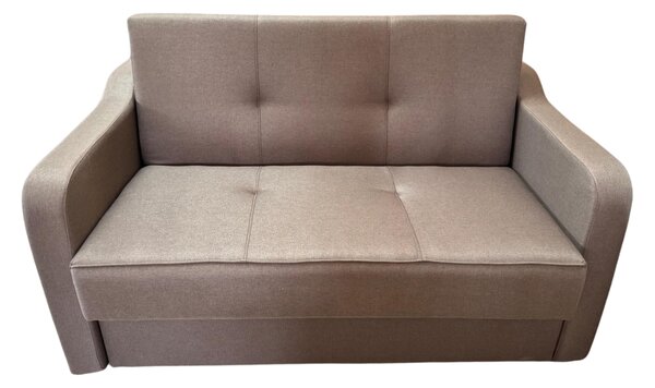 Canapea SAMY extensibila, 2 locuri, lada de depozitare, stofa maro, cadru metalic, 152x100x92 Maro, Stofa