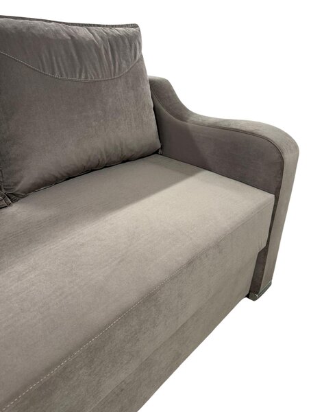 Canapea GIULIA extensibila, 3 locuri, cu lada de depozitare, catifea maro cappuccino , 220x100x80 Maro Cappuccino