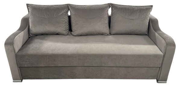 Canapea GIULIA extensibila, 3 locuri, cu lada de depozitare, catifea maro cappuccino , 220x100x80 Maro Cappuccino