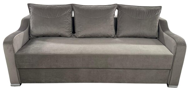 Canapea GIULIA extensibila, 3 locuri, cu lada de depozitare, catifea maro cappuccino , 220x100x80 Maro Cappuccino