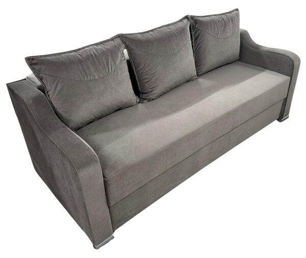 Canapea GIULIA extensibila, 3 locuri, cu lada de depozitare, catifea maro cappuccino , 220x100x80 Maro Cappuccino