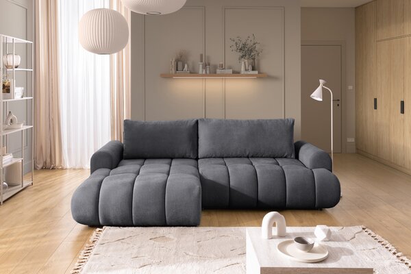 Colțar extensibil pentru dormit Lutario Mini stânga - chenille gri Vibe 95