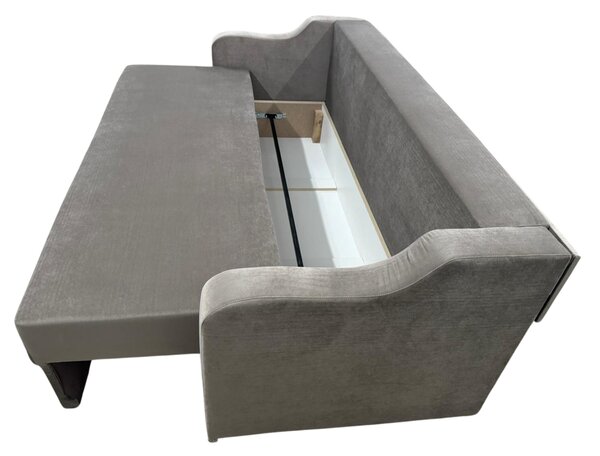 Canapea GIULIA extensibila, 3 locuri, cu lada de depozitare, catifea maro cappuccino , 220x100x80 Maro Cappuccino