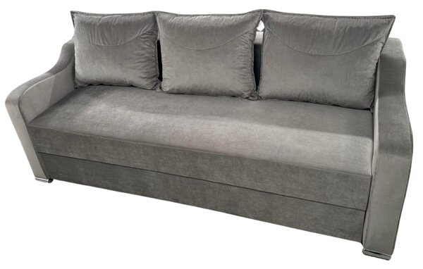 Canapea GIULIA extensibila, 3 locuri, cu lada de depozitare, catifea maro cappuccino , 220x100x80 Maro Cappuccino