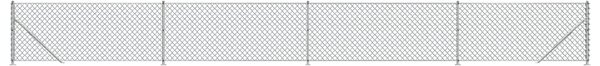 Gard plasă de sârmă cu bordură, argintiu, 1x10 m