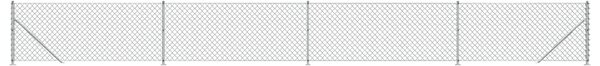 Gard plasă de sârmă cu bordură, argintiu, 0,8x10 m