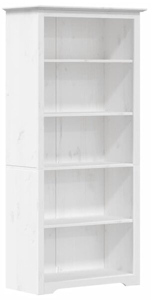 Bibliotecă BODO, alb, 80x38x180 cm, lemn masiv pin, 5 rafturi