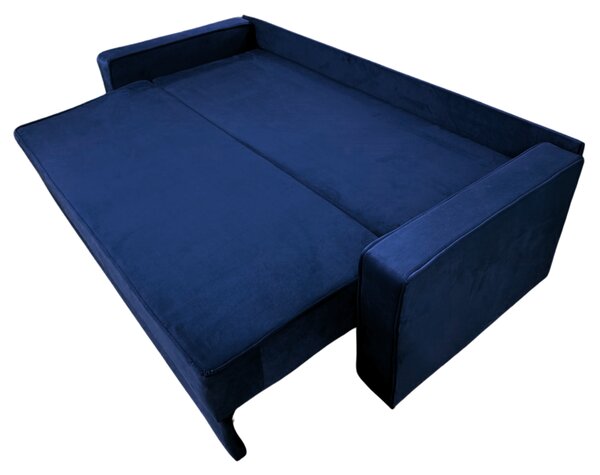 Canapea LARISA extensibila, 3 locuri, lada de depozitare, catifea bleumarin, 220x95x85 Bleumarin, Catifea