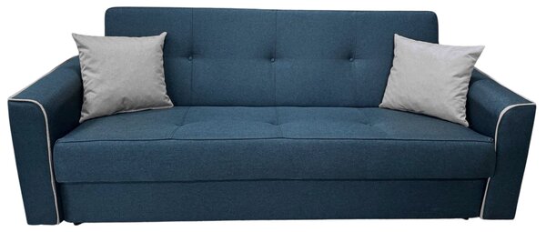 Canapea VERA extensibila, 3 locuri, lada de depozitare, stofa bleumarin + gri, 225x90x90 Bleumarin + Gri, Stofa