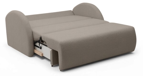 Canapea extensibilă Nubi 3 locuri 140 cm cu ladă de depozitare - bej boucle Quelle 16